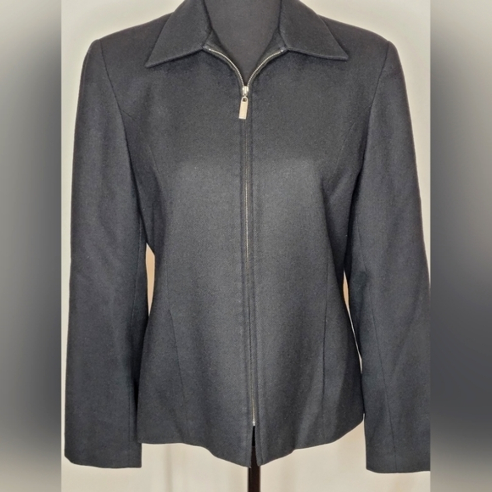 Sag Harbor Vintage Zip-Front Wool Jacket / Blazer - Size 10